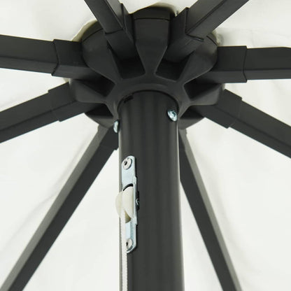 Gartenparasol Weiß und Schwarz 395 x 395 x 245 cm