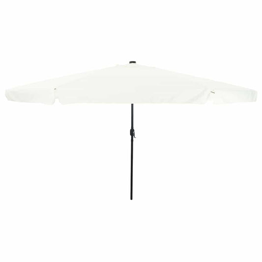 Gartenparasol Weiß und Schwarz 395 x 395 x 245 cm