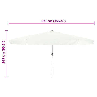 Gartenparasol Weiß und Schwarz 395 x 395 x 245 cm