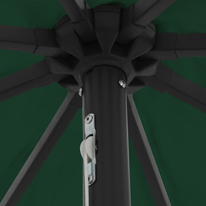 Gartenparasol Grün und Schwarz 395 x 395 x 245 cm