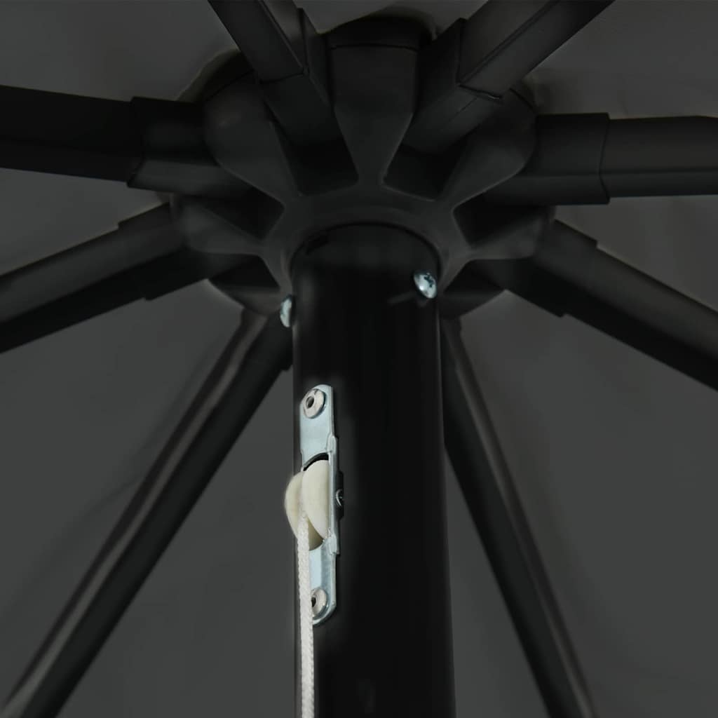 Gartenparasol Anthrazit und Schwarz 395 x 395 x 245 cm