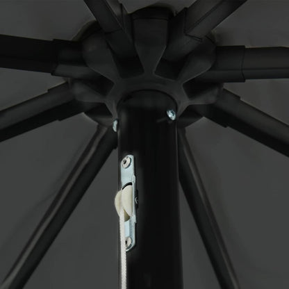 Gartenparasol Anthrazit und Schwarz 395 x 395 x 245 cm