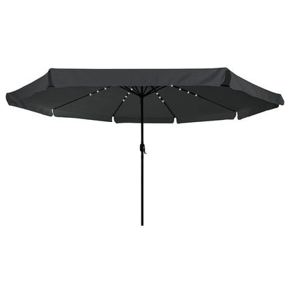 Gartenparasol Anthrazit und Schwarz 395 x 395 x 245 cm