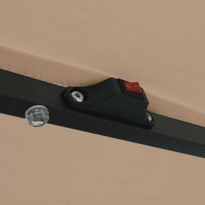 Gartenparasol Taupe und Schwarz 395 x 395 x 245 cm