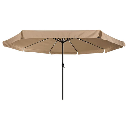 Gartenparasol Taupe und Schwarz 395 x 395 x 245 cm