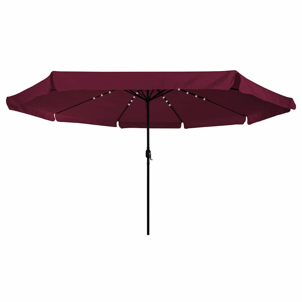 Gartenparasol Rot und Schwarz 395 x 395 x 245 cm