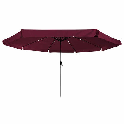 Gartenparasol Rot und Schwarz 395 x 395 x 245 cm