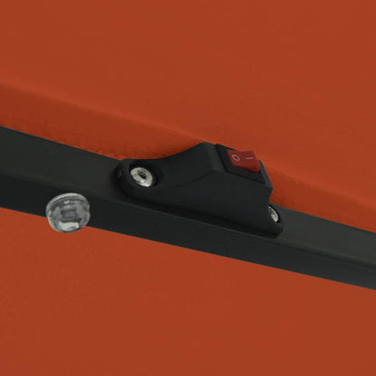 Gartenparasol Rot und Schwarz 395 x 395 x 245 cm