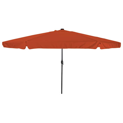 Gartenparasol Rot und Schwarz 395 x 395 x 245 cm