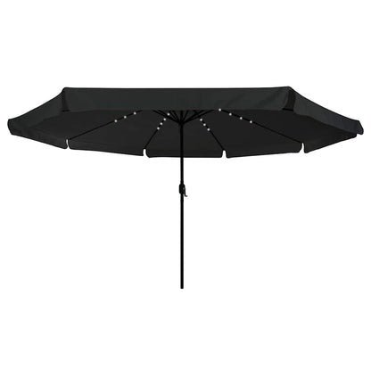 Gartenparasol Schwarz 395 x 395 x 245 cm Polyester und Stahl
