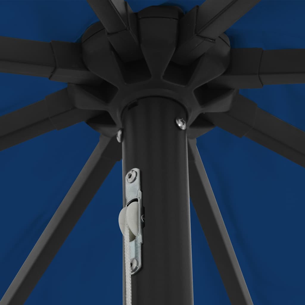 Gartenparasol Blau und Schwarz 395 x 395 x 245 cm