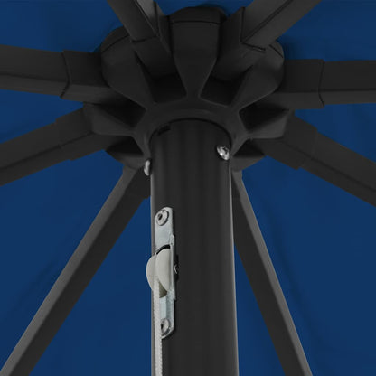 Gartenparasol Blau und Schwarz 395 x 395 x 245 cm