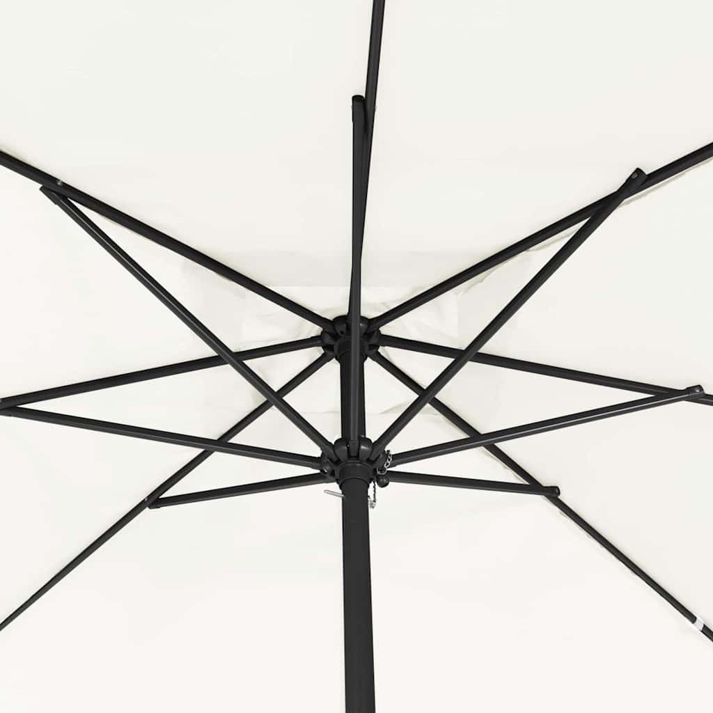 Gartenparasol Weiß und Schwarz 295 x 295 x 245 cm