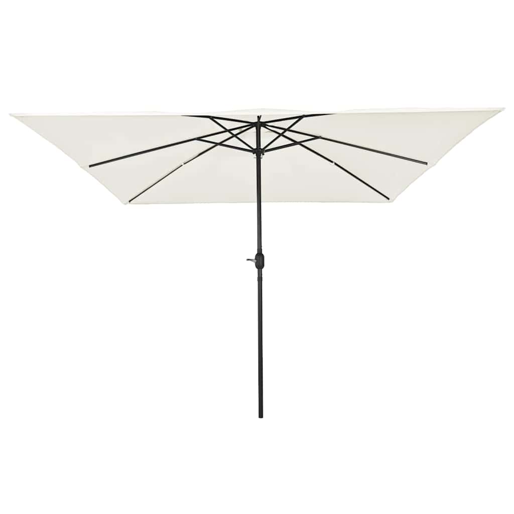 Gartenparasol Weiß und Schwarz 295 x 295 x 245 cm