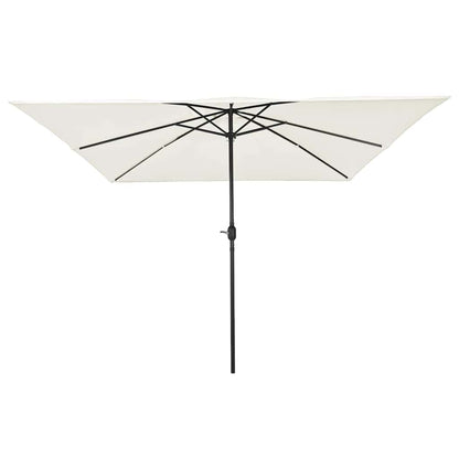 Gartenparasol Weiß und Schwarz 295 x 295 x 245 cm