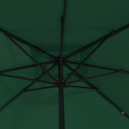 Gartenparasol Grün und Schwarz 295 x 295 x 245 cm