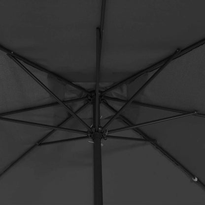 Gartenparasol Anthrazit und Schwarz 295 x 295 x 245 cm