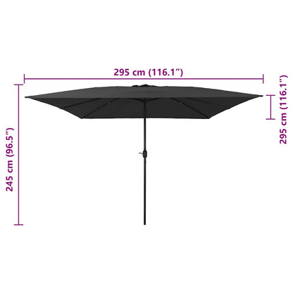 Gartenparasol Anthrazit und Schwarz 295 x 295 x 245 cm