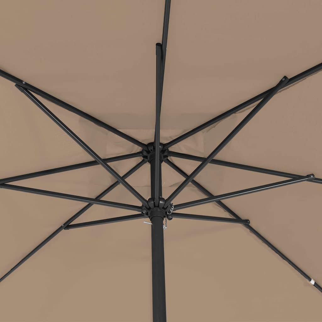 Gartenparasol Taupe und Schwarz 295 x 295 x 245 cm