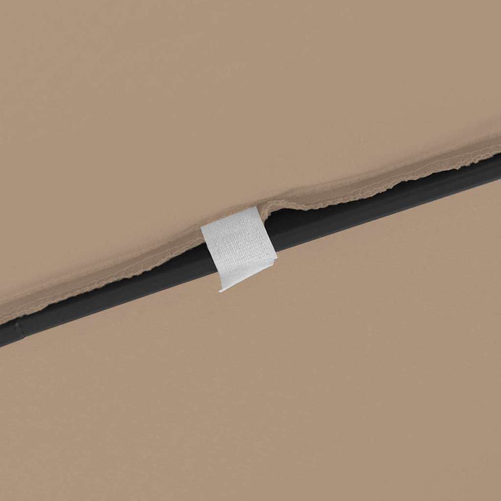 Gartenparasol Taupe und Schwarz 295 x 295 x 245 cm