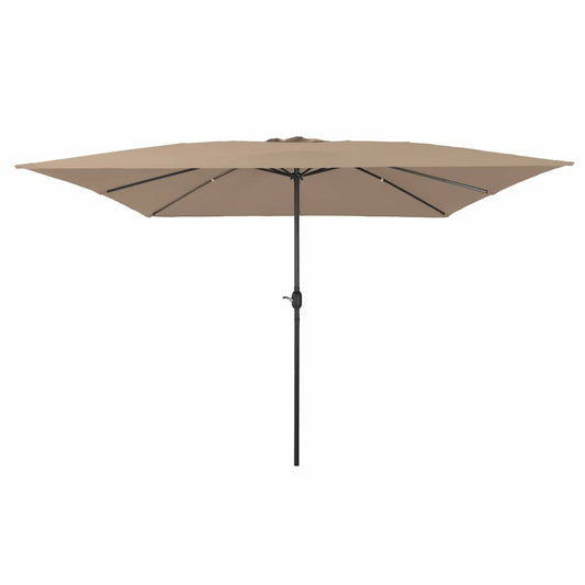 Gartenparasol Taupe und Schwarz 295 x 295 x 245 cm