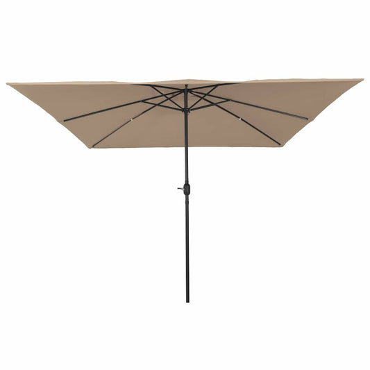 Gartenparasol Taupe und Schwarz 295 x 295 x 245 cm