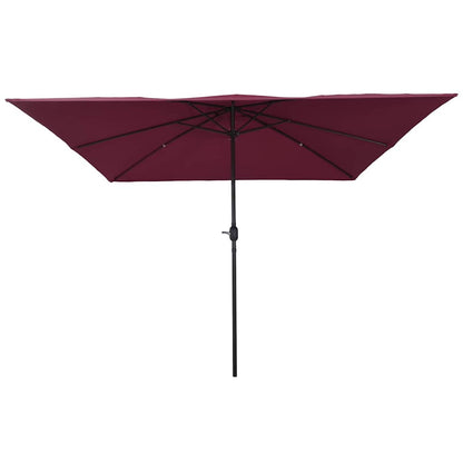 Gartenparasol Rot und Schwarz 295 x 295 x 245 cm