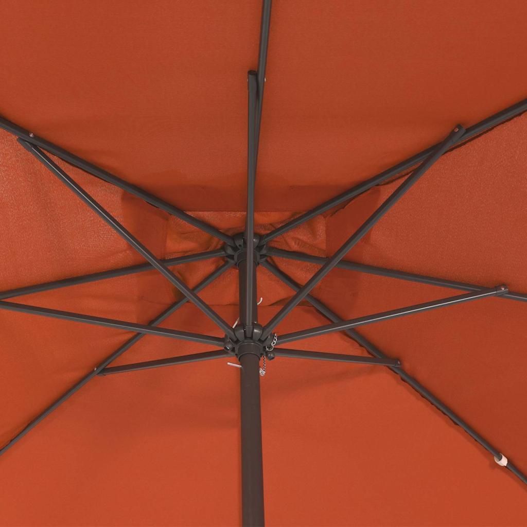 Gartenparasol Rot und Schwarz 295 x 295 x 245 cm