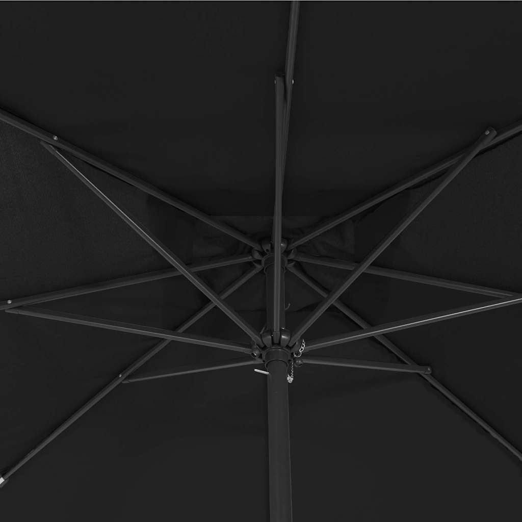 Gartenparasol Schwarz 295 x 295 x 245 cm Polyester und Stahl