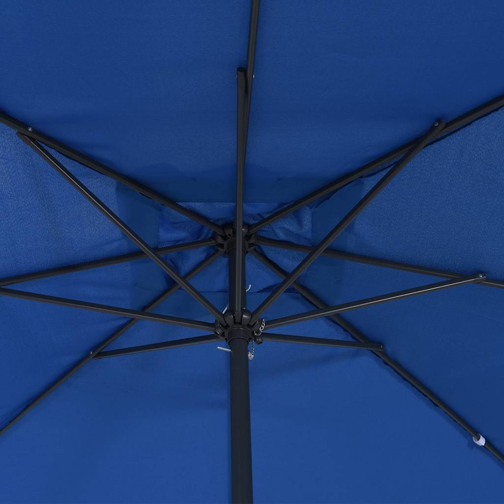 Gartenparasol Blau und Schwarz 295 x 295 x 245 cm
