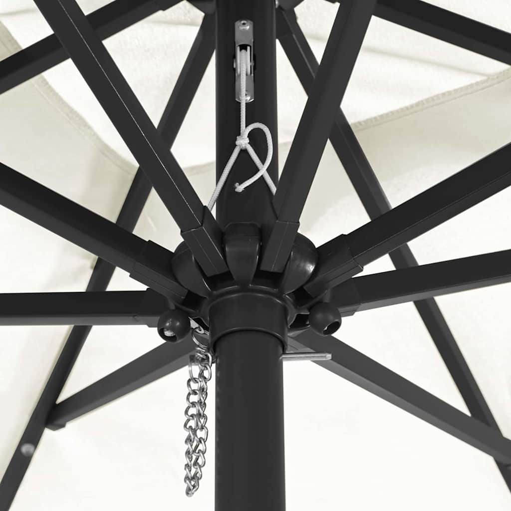 Gartenparasol Weiß und Schwarz 295 x 295 x 245 cm