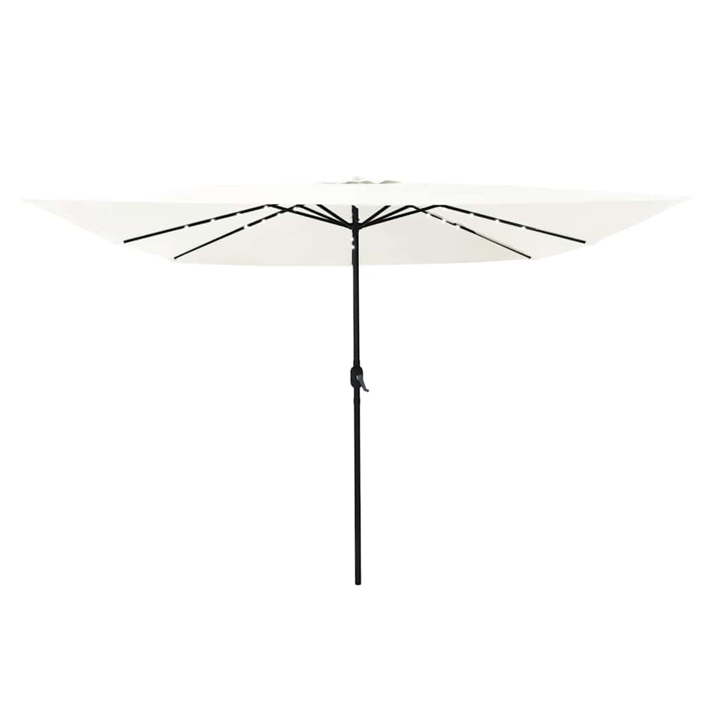 Gartenparasol Weiß und Schwarz 295 x 295 x 245 cm