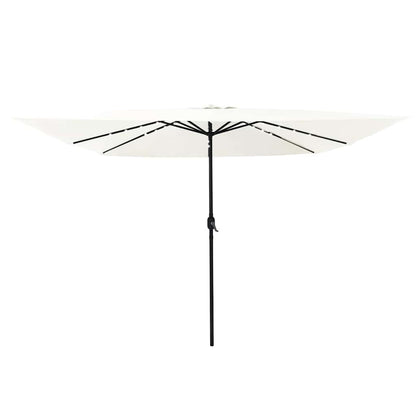 Gartenparasol Weiß und Schwarz 295 x 295 x 245 cm