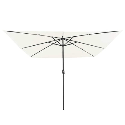 Gartenparasol Weiß und Schwarz 295 x 295 x 245 cm