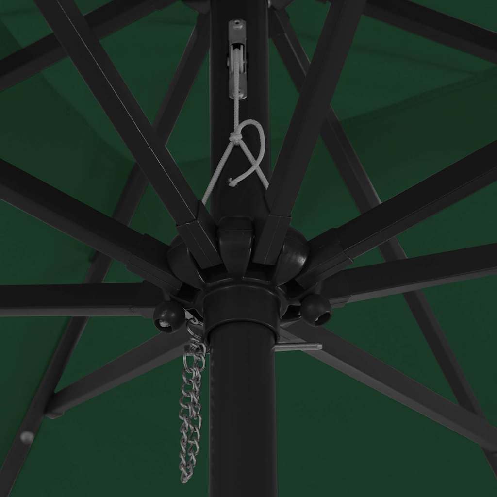Gartenparasol Grün und Schwarz 295 x 295 x 245 cm