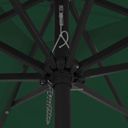 Gartenparasol Grün und Schwarz 295 x 295 x 245 cm