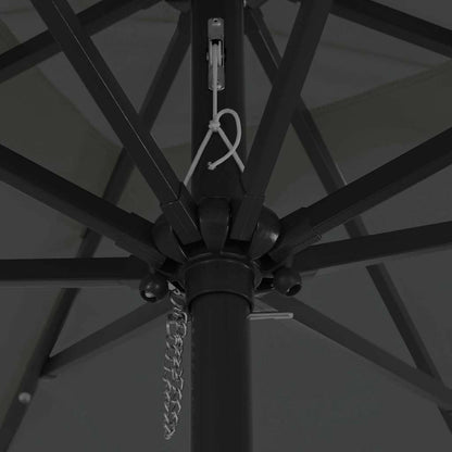 Gartenparasol Anthrazit und Schwarz 295 x 295 x 245 cm