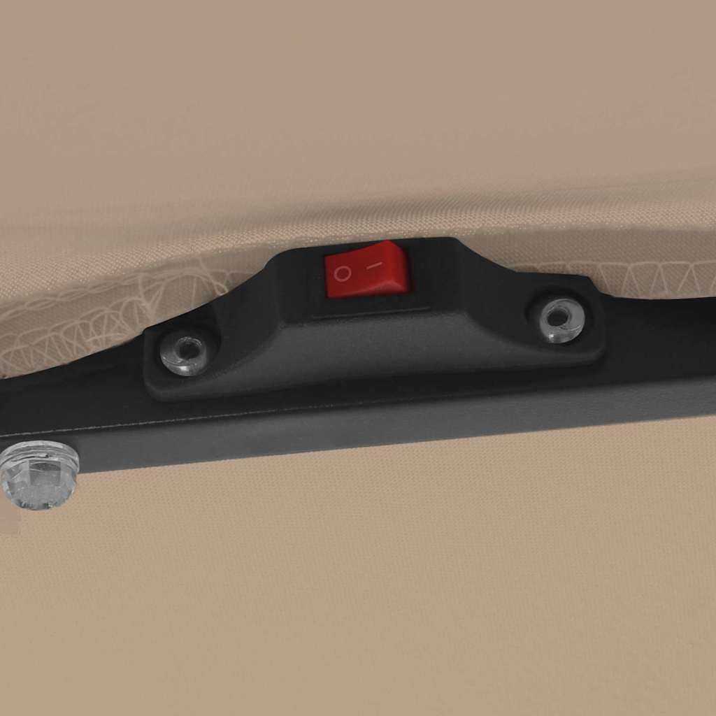 Gartenparasol Taupe und Schwarz 295 x 295 x 245 cm