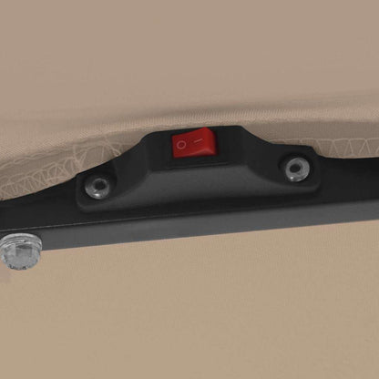 Gartenparasol Taupe und Schwarz 295 x 295 x 245 cm