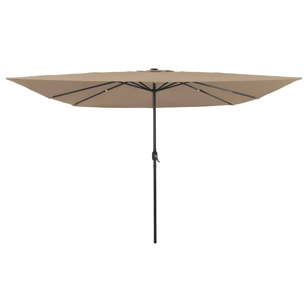 Gartenparasol Taupe und Schwarz 295 x 295 x 245 cm