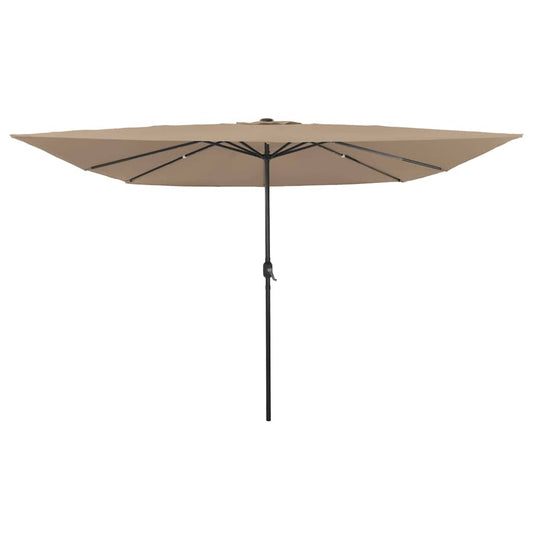 Gartenparasol Taupe und Schwarz 295 x 295 x 245 cm