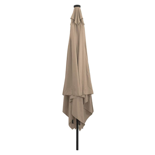 Gartenparasol Taupe und Schwarz 295 x 295 x 245 cm