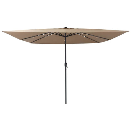 Gartenparasol Taupe und Schwarz 295 x 295 x 245 cm