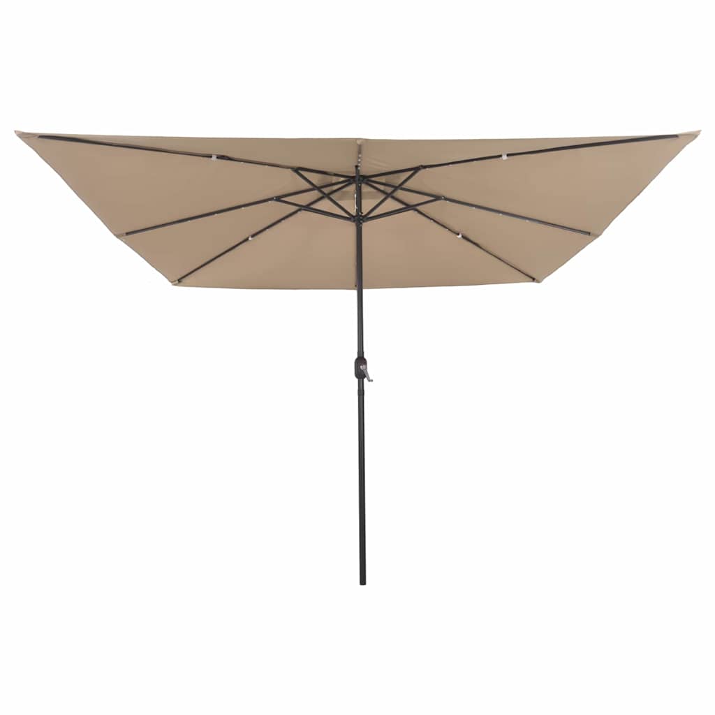 Gartenparasol Taupe und Schwarz 295 x 295 x 245 cm
