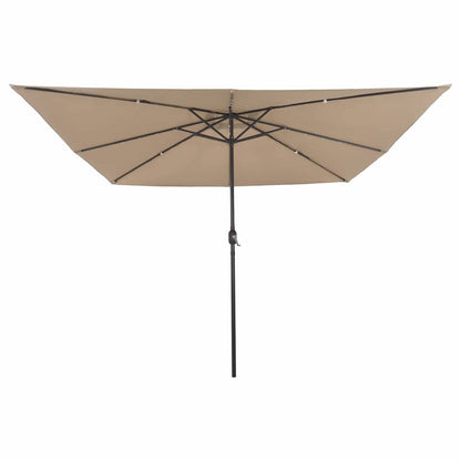 Gartenparasol Taupe und Schwarz 295 x 295 x 245 cm