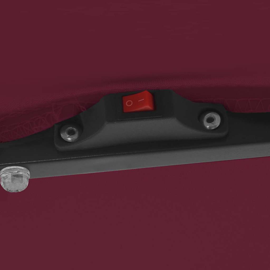 Gartenparasol Rot und Schwarz 295 x 295 x 245 cm