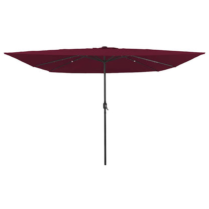 Gartenparasol Rot und Schwarz 295 x 295 x 245 cm