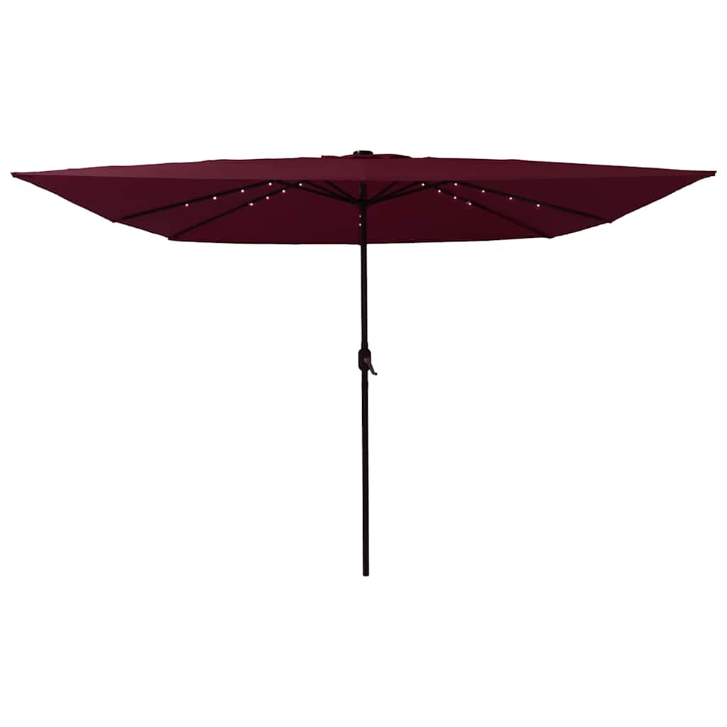 Gartenparasol Rot und Schwarz 295 x 295 x 245 cm