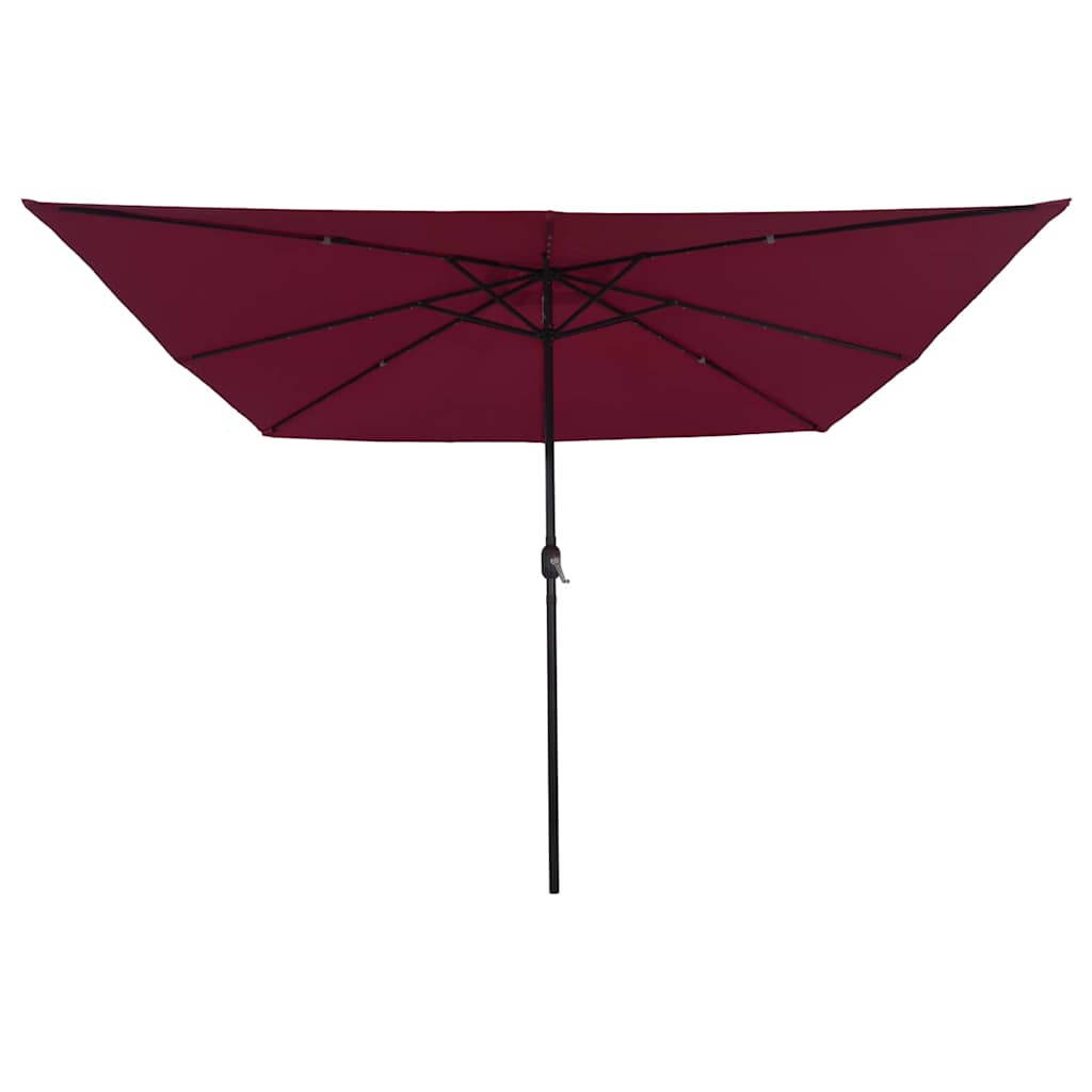 Gartenparasol Rot und Schwarz 295 x 295 x 245 cm
