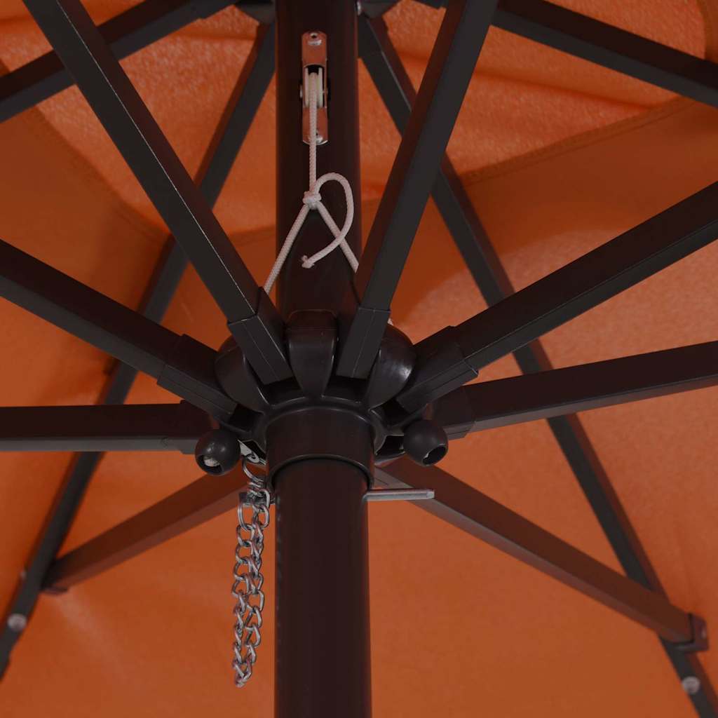 Gartenparasol Rot und Schwarz 295 x 295 x 245 cm